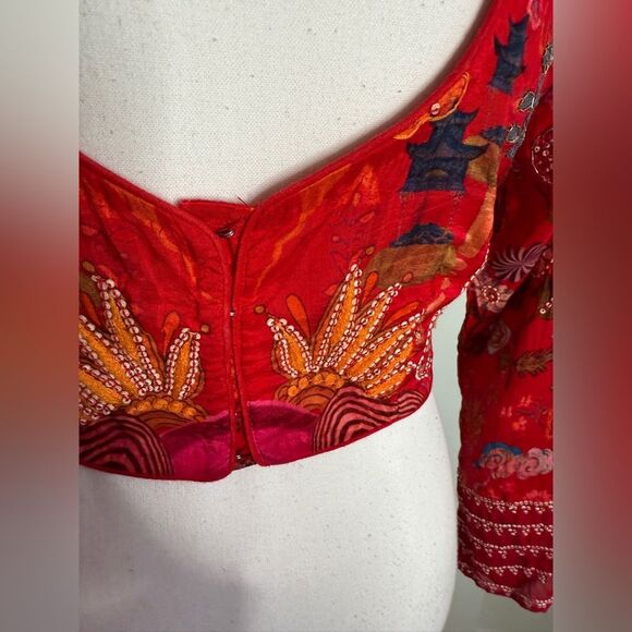Vintage Bohemian Crop Top with Bead Work and Handmade - Picture 9 of 14